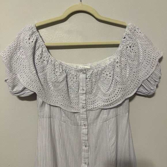 Astr The Label Off the Shoulder Alyssa Eyelet Dress Size Medium - Picture 5 of 12